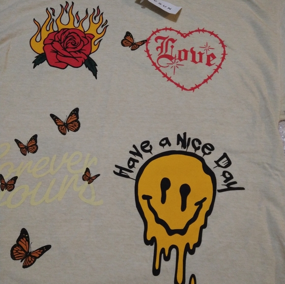 PacSun T-shirt Cream Men's Medium NWT - Picture 2 of 6